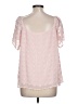 Mi ami 100% Polyester Pink Short Sleeve Blouse Size L - photo 2
