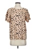 Shein 100% Polyester Animal Print Tan Short Sleeve Blouse Size S - photo 1