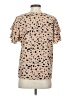 Shein 100% Polyester Animal Print Tan Short Sleeve Blouse Size S - photo 2
