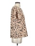 Shein 100% Polyester Animal Print Tan Short Sleeve Blouse Size S - photo 4