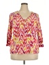 Ruby Rd. Red 3/4 Sleeve T-Shirt Size 2X - photo 1