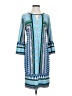 Chico's Print Blue Casual Dress Size S - photo 1