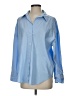Zara 100% Cotton Color Block Blue Long Sleeve Button-Down Shirt Size S - photo 1