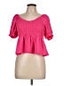 Illa Illa 100% Polyester Pink Short Sleeve Blouse Size L - photo 1