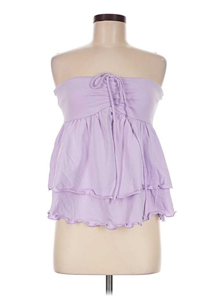 Pre-owned Popular 21 Sleeveless Top Purple Strapless Neckline Tops