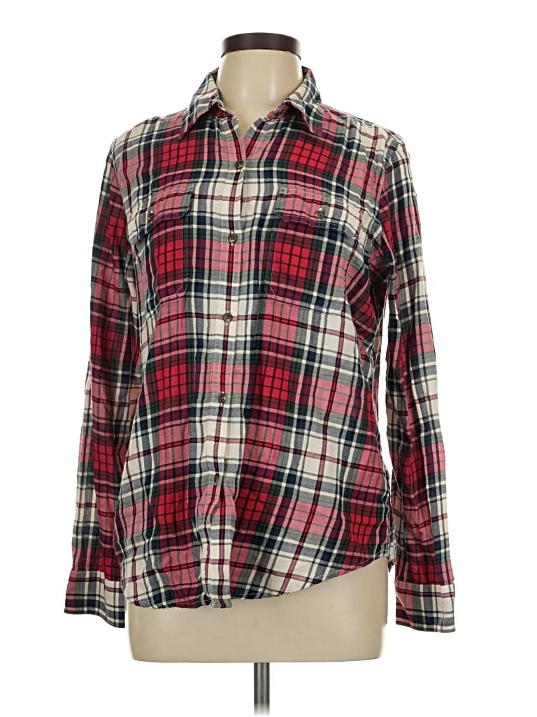 Pre-owned Chaps Long Sleeve Button Down Shirt In Red