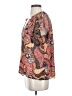 A.L.C. 100% Silk Paisley Brown Short Sleeve Silk Top Size 4 - photo 5