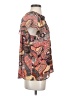 A.L.C. 100% Silk Paisley Brown Short Sleeve Silk Top Size 4 - photo 4