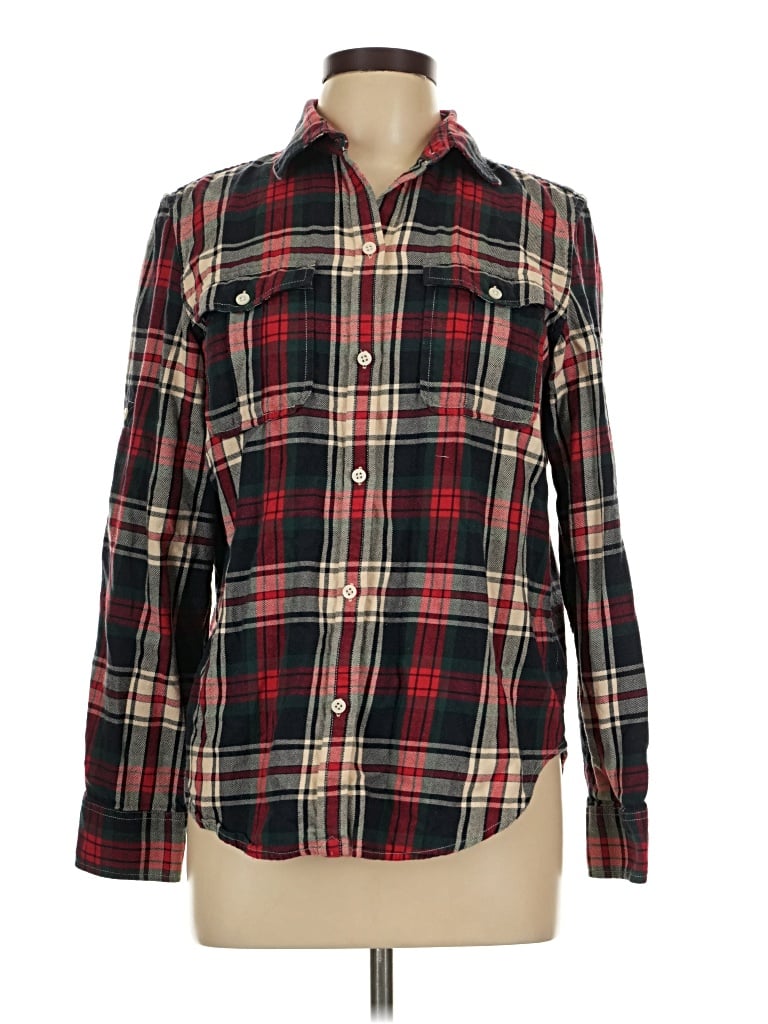 Pre-owned Lauren Jeans Co. Long Sleeve Button Down Shirt In Red