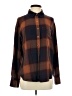 Maurices Plaid Brown Long Sleeve Button-Down Shirt Size XS - photo 1