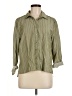 Assorted Brands Stripes Green 3/4 Sleeve Button-Down Shirt Size M - photo 1