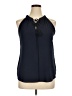 C&E Lifestyle 100% Polyester Blue Sleeveless Blouse Size XL - photo 1