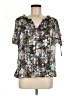 Tamara H. 100% Polyester Gray Short Sleeve Blouse Size M - photo 1
