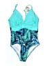 Zaful Tropical Teal One Piece Swimsuit Size M - photo 1