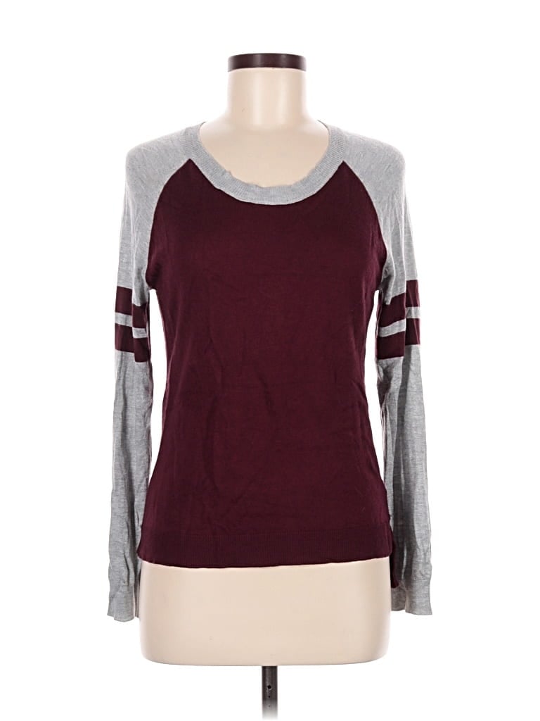 Pre-owned Hippie Rose Pullover Sweater In Burgundy