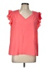 Vince Camuto 100% Polyester Pink Short Sleeve Blouse Size L - photo 1