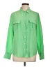 J.Crew 100% Silk Green Long Sleeve Silk Top Size 10 - photo 1