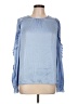 Ann Taylor LOFT 100% Polyester Blue Long Sleeve Blouse Size L - photo 1