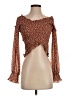 Lucy Paris 100% Polyester Brown Long Sleeve Blouse Size S - photo 1