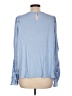 Ann Taylor LOFT 100% Polyester Blue Long Sleeve Blouse Size L - photo 2