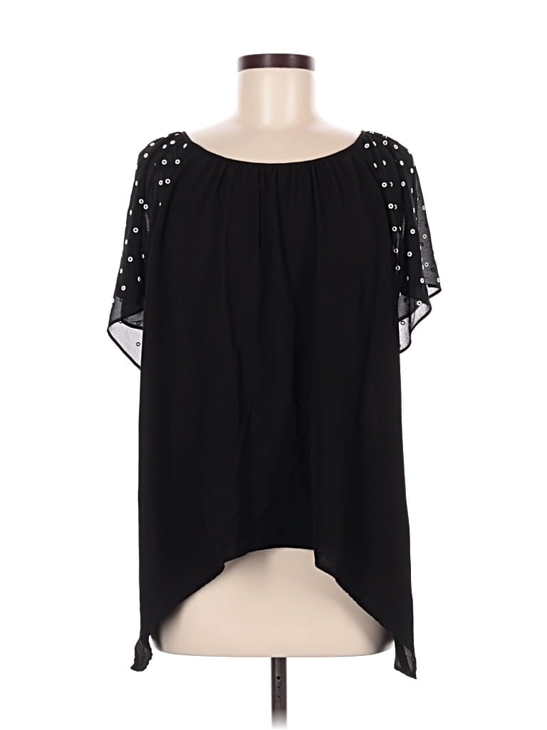 Pre-owned Michael Michael Kors Short Sleeve Blouse In Black