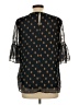 World Market 100% Polyester Black 3/4 Sleeve Blouse Size L - photo 2