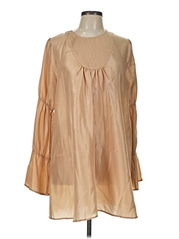 Thursday Friday Long Sleeve Silk Top (view 1)