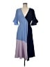 Hutch Color Block Blue Casual Dress Size M - photo 1