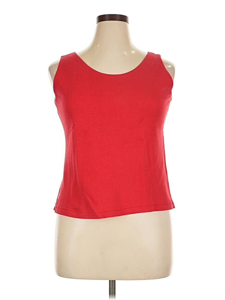 Pre-owned Lands' End Tank Top Red Strapless Neckline Tops