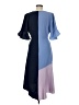 Hutch Color Block Blue Casual Dress Size M - photo 2