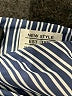 New Style 100% Polyester Stripes Blue Casual Pants Size S - photo 8