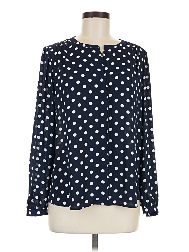 Pre-owned Jcrew Long Sleeve Blouse In Blue