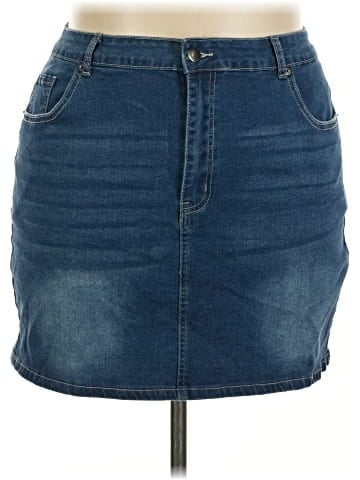 Shein Curve Denim Skirt (view 1)
