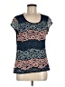 Indigo Rose Blue Teal Short Sleeve Top Size M - photo 1