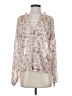 Peach Love 100% Polyester Floral Ivory Long Sleeve Blouse Size S - photo 1