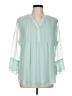 Charter Club 100% Polyester Teal 3/4 Sleeve Blouse Size L - photo 1