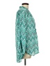 Tacera 100% Polyester Chevron-herringbone Teal Long Sleeve Blouse Size L - photo 4