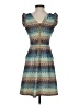 Tabitha 100% Polyester Chevron-herringbone Blue Casual Dress Size 0 - photo 2