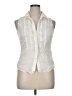 Theory 100% Cotton Ivory Sleeveless Button-Down Shirt Size XL - photo 1