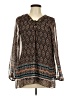 Coco Bianco 100% Polyester Brown Long Sleeve Blouse Size L - photo 1
