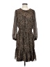 J.Crew 100% Polyester Animal Print Brown Casual Dress Size S - photo 1