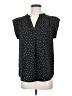 Gibson Look Polka Dots Black Short Sleeve Blouse Size S - photo 1