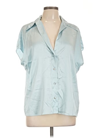 Vince. Short Sleeve Silk Top (view 1)