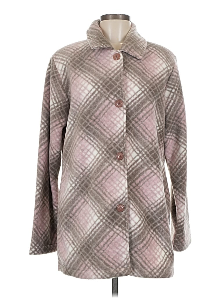 Pre-owned Susan Graver Coat In Gray