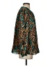 Soft Surroundings Damask Floral Jacquard Paisley Teal Long Sleeve Blouse Size S - photo 4