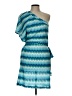 Trina Turk 100% Polyester Chevron-herringbone Blue Cocktail Dress Size L - photo 1