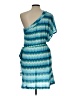 Trina Turk 100% Polyester Chevron-herringbone Blue Cocktail Dress Size L - photo 2