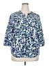 212 Collection Animal Print Blue 3/4 Sleeve Blouse Size 2X - photo 1