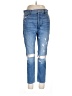 Express Jeans Solid Blue Jeans Size 10 - photo 1