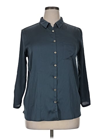 Ann Taylor 3/4 Sleeve Button-Down Shirt (view 1)